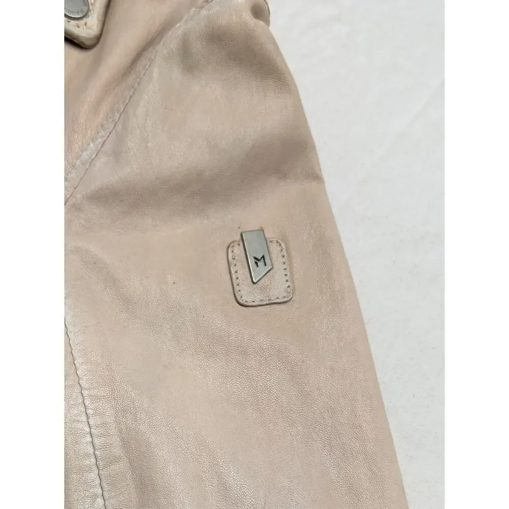 Mauritius Women's Sofia Lamb Leather Pale Pink Full Zip Jacket Women’s Size 8